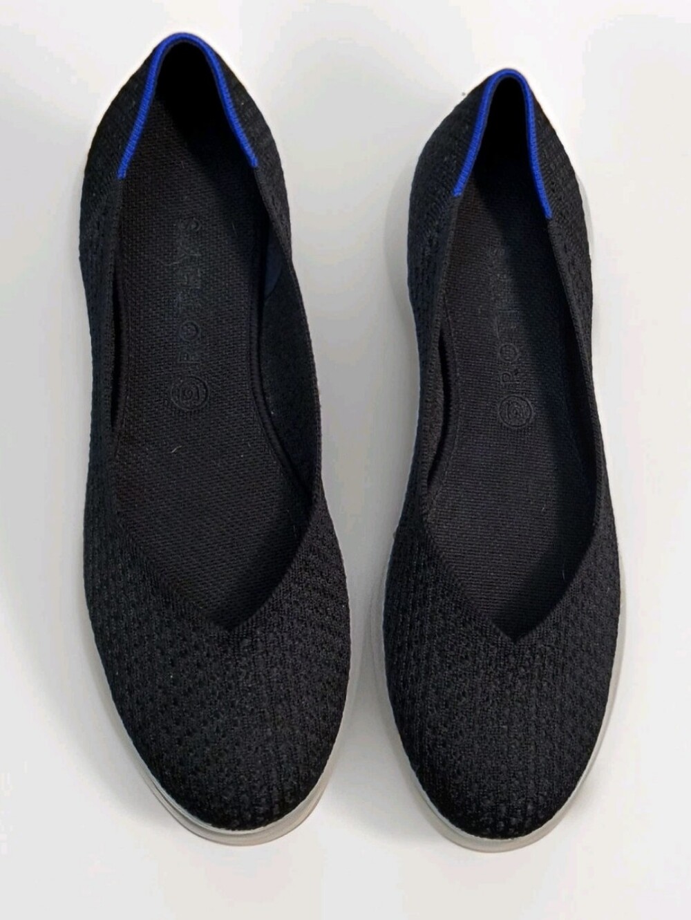 Rothy's The Flat black honeycomb knit slip-on shoes Size W12